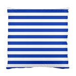 Horizontal Stripes - White and Cerulean Blue Standard Cushion Case (One Side)