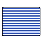 Horizontal Stripes - White and Cerulean Blue Double Sided Fleece Blanket (Small) (Two Sides)