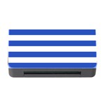 Horizontal Stripes - White and Cerulean Blue Memory Card Reader with CF