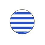 Horizontal Stripes - White and Cerulean Blue Hat Clip Ball Marker (10 pack)