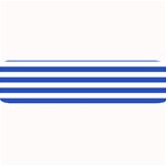 Horizontal Stripes - White and Cerulean Blue Medium Bar Mat