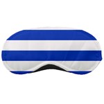 Horizontal Stripes - White and Cerulean Blue Sleeping Mask