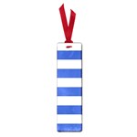 Horizontal Stripes - White and Cerulean Blue Small Book Mark