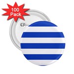 Horizontal Stripes - White and Cerulean Blue 2.25  Button (100 pack)