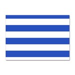 Horizontal Stripes - White and Cerulean Blue Sticker A4 (100 pack)