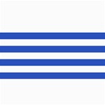 Horizontal Stripes - White and Cerulean Blue 4  x 8  Photo Cards