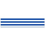 Horizontal Stripes - White and Cobalt Blue Flano Scarf (Small)