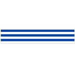 Horizontal Stripes - White and Cobalt Blue Flano Scarf (Large)