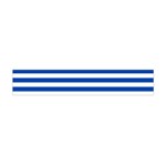 Horizontal Stripes - White and Cobalt Blue Flano Scarf (Mini)