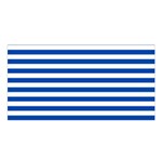 Horizontal Stripes - White and Cobalt Blue Satin Shawl