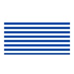 Horizontal Stripes - White and Cobalt Blue Satin Wrap