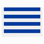 Horizontal Stripes - White and Cobalt Blue Large Glasses Cloth