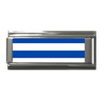 Horizontal Stripes - White and Cobalt Blue Superlink Italian Charm (9mm)