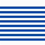 Horizontal Stripes - White and Cobalt Blue Collage 8  x 10 