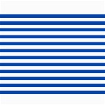 Horizontal Stripes - White and Cobalt Blue Collage 11  x 14 