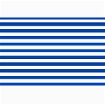 Horizontal Stripes - White and Cobalt Blue Collage 12  x 18 