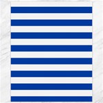 Horizontal Stripes - White and Cobalt Blue Canvas 11  x 14 