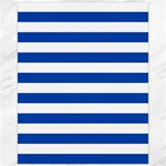 Horizontal Stripes - White and Cobalt Blue Canvas 16  x 20 