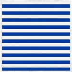 Horizontal Stripes - White and Cobalt Blue Canvas 20  x 20 