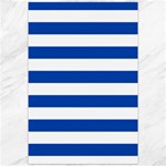 Horizontal Stripes - White and Cobalt Blue Canvas 20  x 30 