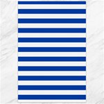 Horizontal Stripes - White and Cobalt Blue Canvas 24  x 36 