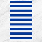 Horizontal Stripes - White and Cobalt Blue Canvas 40  x 72 