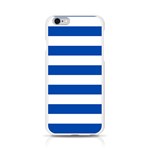 Horizontal Stripes - White and Cobalt Blue Apple iPhone 6/6S Silicone Case (Transparent)