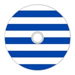 Horizontal Stripes - White and Cobalt Blue CD Wall Clock