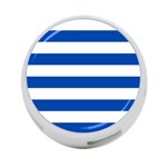 Horizontal Stripes - White and Cobalt Blue 4-Port USB Hub (One Side)