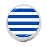Horizontal Stripes - White and Cobalt Blue 4-Port USB Hub (Two Sides)