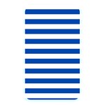 Horizontal Stripes - White and Cobalt Blue Memory Card Reader (Rectangular)