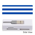 Horizontal Stripes - White and Cobalt Blue Memory Card Reader (Stick)