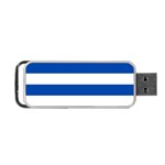 Horizontal Stripes - White and Cobalt Blue Portable USB Flash (Two Sides)