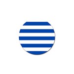 Horizontal Stripes - White and Cobalt Blue Golf Ball Marker (4 pack)