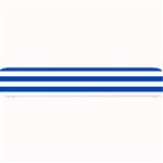 Horizontal Stripes - White and Cobalt Blue Small Bar Mat