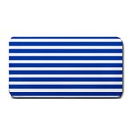 Horizontal Stripes - White and Cobalt Blue Medium Bar Mat
