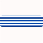 Horizontal Stripes - White and Cobalt Blue Medium Bar Mat