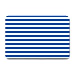 Horizontal Stripes - White and Cobalt Blue Small Doormat