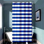 Horizontal Stripes - White and Cobalt Blue Shower Curtain 36  x 72  (Stall)