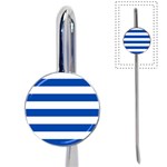 Horizontal Stripes - White and Cobalt Blue Book Mark