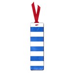 Horizontal Stripes - White and Cobalt Blue Small Book Mark