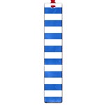 Horizontal Stripes - White and Cobalt Blue Large Book Mark