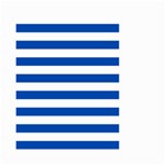 Horizontal Stripes - White and Cobalt Blue Small Garden Flag (Two Sides)
