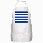 Horizontal Stripes - White and Cobalt Blue BBQ Apron