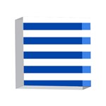 Horizontal Stripes - White and Cobalt Blue 4 x 4  Acrylic Photo Block