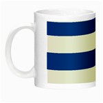 Horizontal Stripes - White and Cobalt Blue Night Luminous Mug