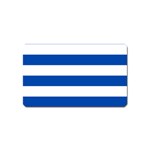 Horizontal Stripes - White and Cobalt Blue Magnet (Name Card)