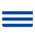 Horizontal Stripes - White and Cobalt Blue Magnet (Rectangular)