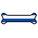 Horizontal Stripes - White and Cobalt Blue Magnet (Dog Bone)