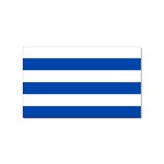 Horizontal Stripes - White and Cobalt Blue Sticker Rectangular (100 pack)